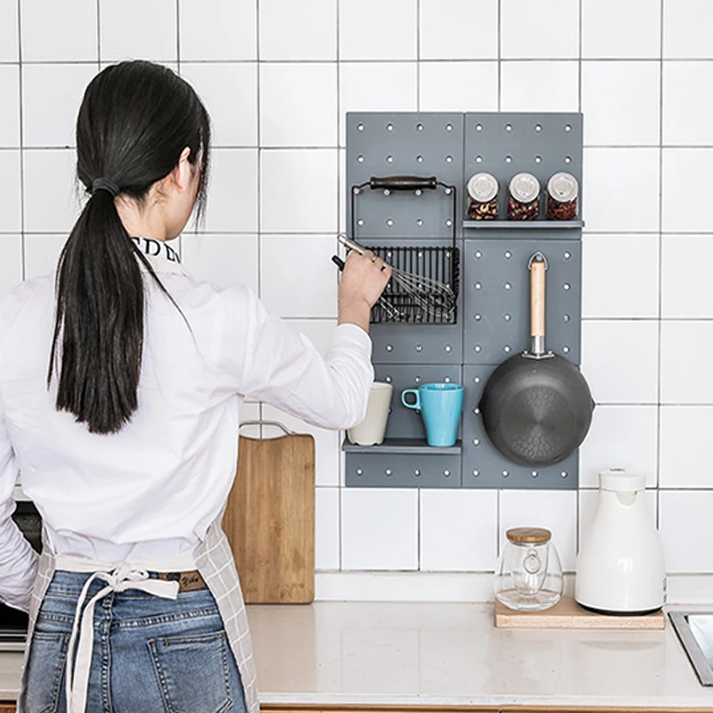 Дома DIY украшения отверстие ПЛАСТИНА настенная стойка для хранения гостиной