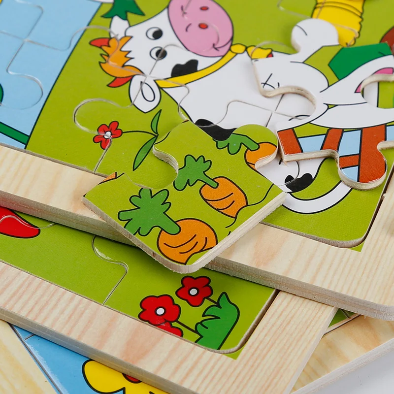 Деревянный обучающий пазл Монтессори с животными игрушки для детей раннего