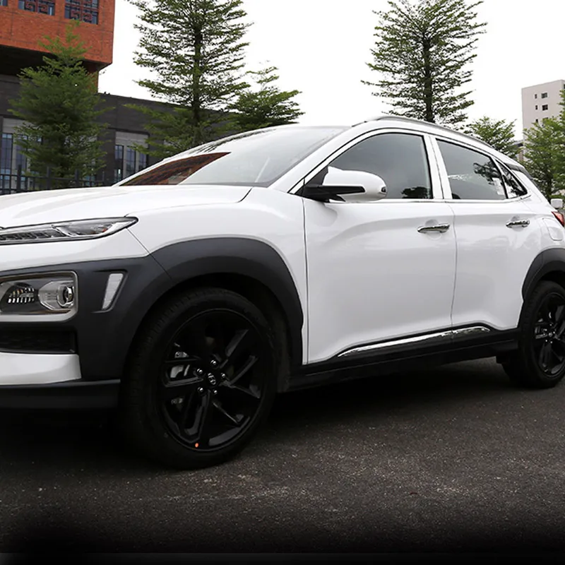 Vtear для hyundai Kona, автомобильные декоративные полосы для полного окна, покрытие из нержавеющей стали, внешние аксессуары, автомобильный Стайлинг