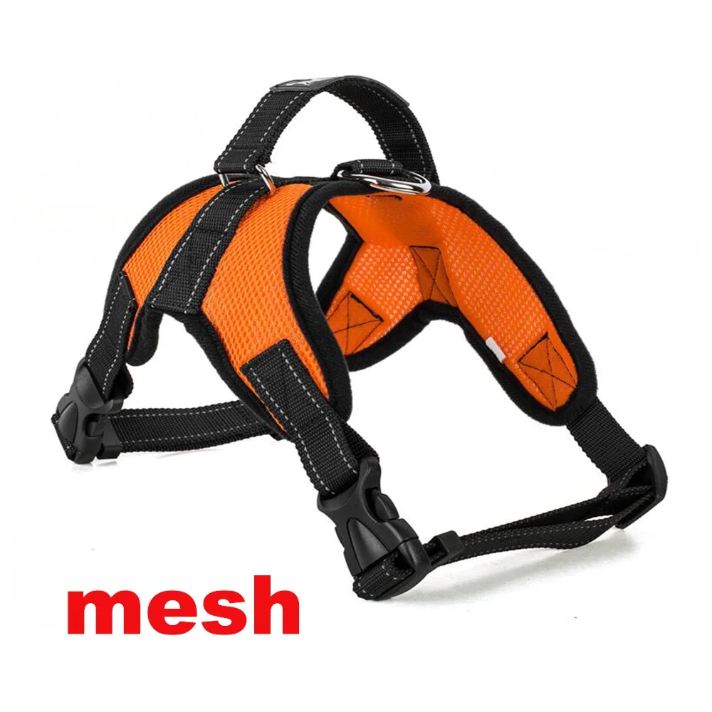 Mesh Orange Светоотражающий Поводок для домашних животных, собак, ошейник для больших собак, поводок, регулируемый поводок для больших и маленьких собак, намордник, жилет питбуля - Цвет: Mesh Orange
