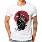 Футболка мужская с рисунком японского воина самурая, модная тенниска из 100% хлопка с короткими рукавами, крутая рубашка, одежда больших размеров, лето