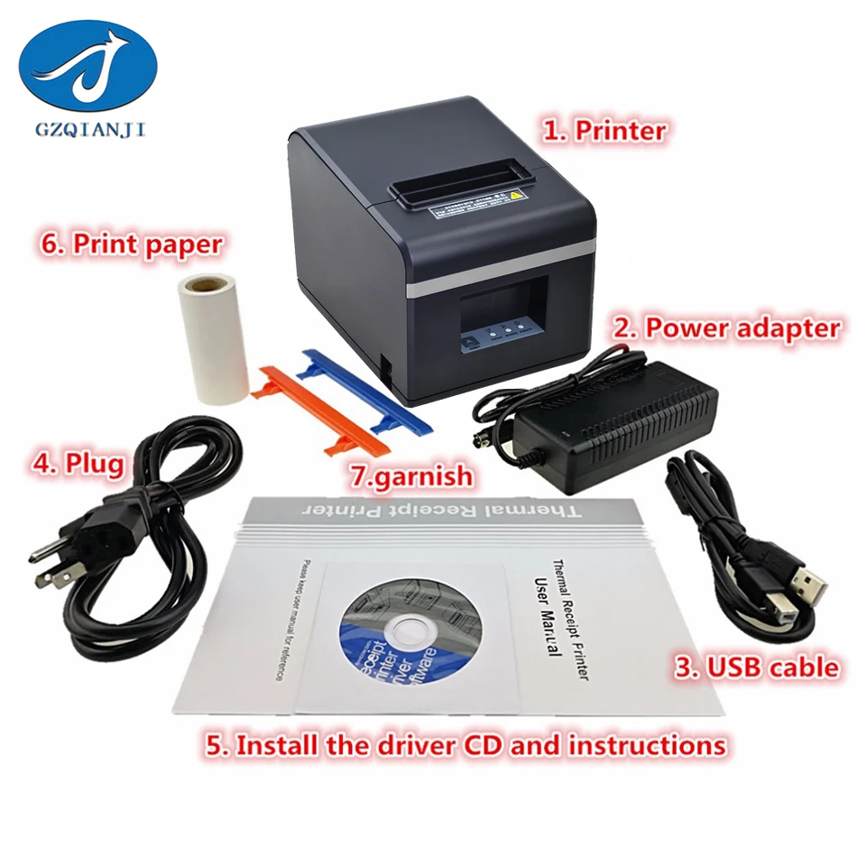 Термопринтер GZ8004 80 мм автоматический резак термопринтер для чеков POS rteceipt с USB