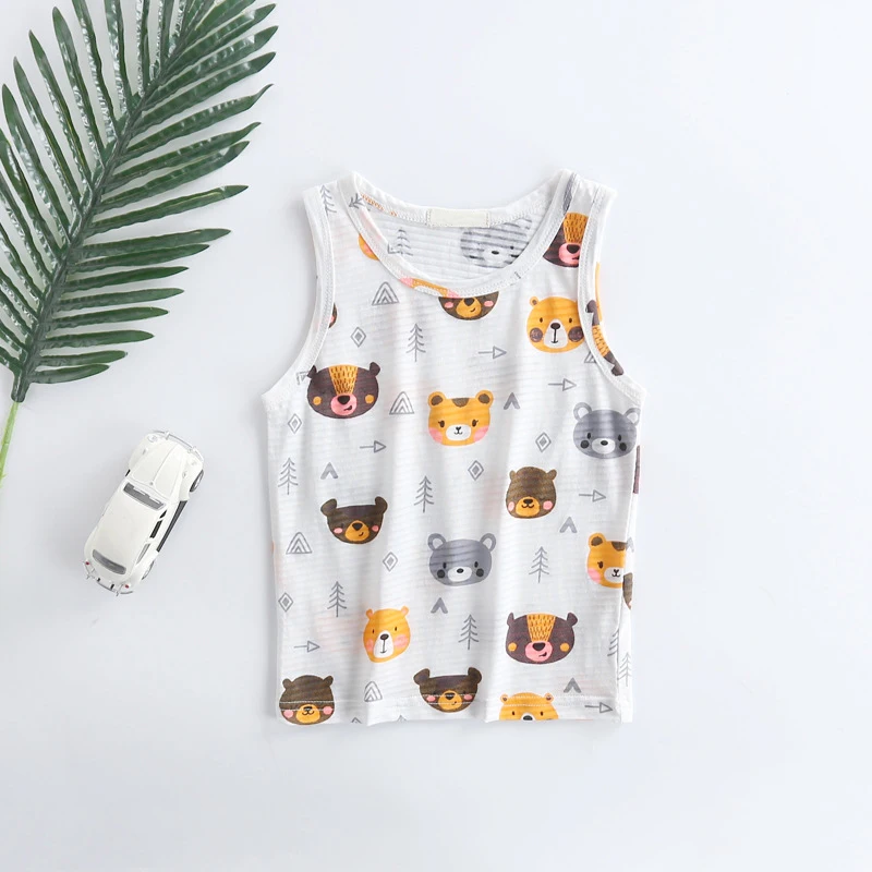 Летняя майка для девочек топы с мультяшным рисунком детское нижнее белье