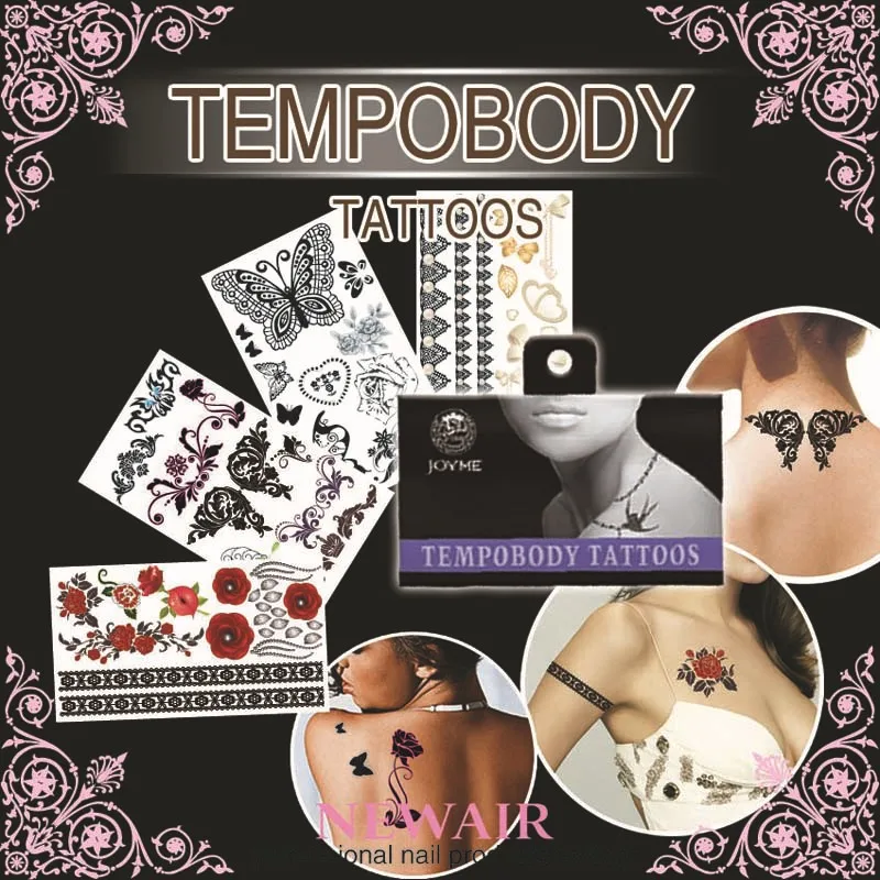 Абсолютно новые сексуальные кружева bady водостойкие наклейки для татуировки