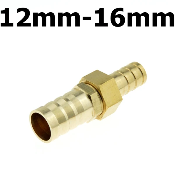 12mm x 16mm Латунный медный 12 мм шлангов до 14 мм 16 мм 19 мм OD шланг газовый соединитель Raccord Barb редуктор фитинги для труб адаптер для воздушной трубки - Цвет: 12mm x 16mm