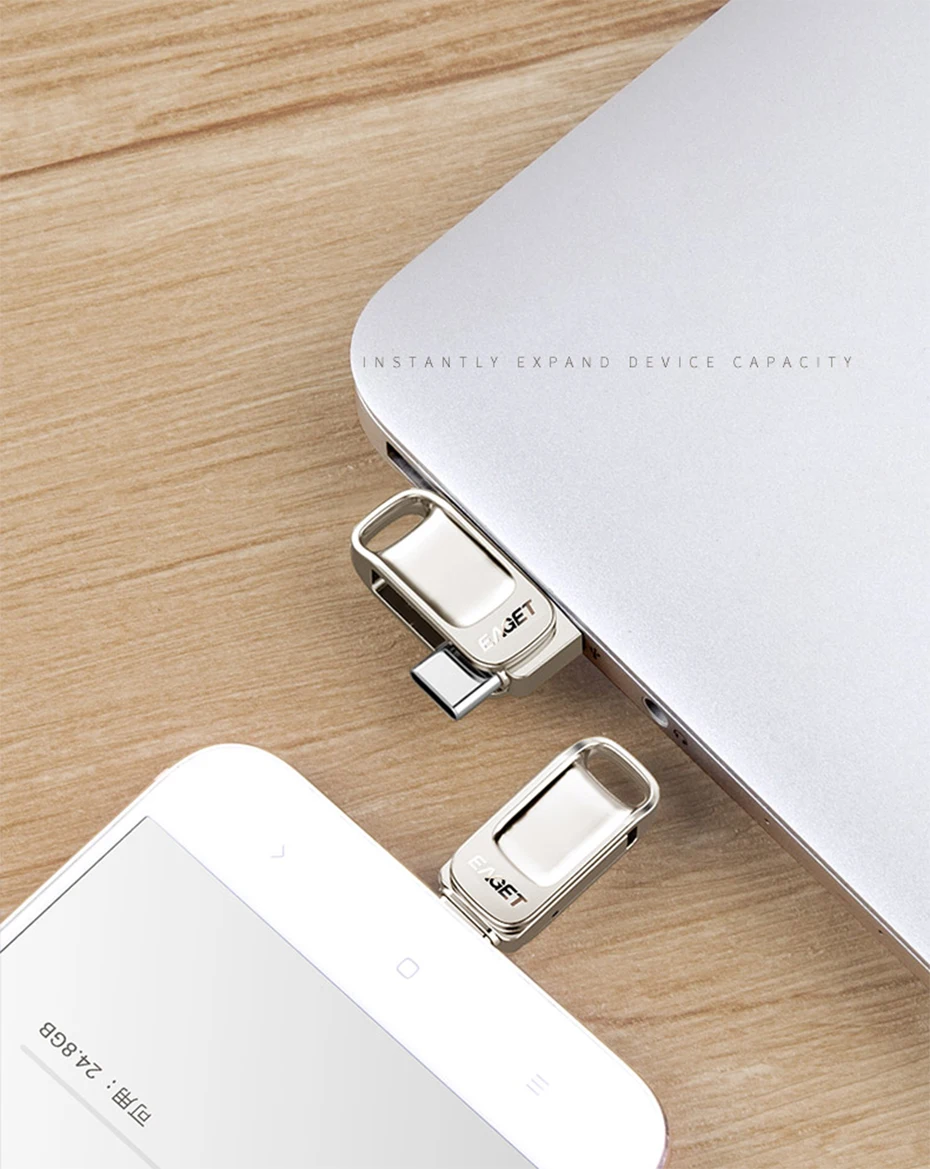 EAGET CU31 USB флеш-накопитель 32 Гб OTG металлический USB 3,0 флеш-накопитель 64 Гб Тип C3.1 высокоскоростной мини-флеш-накопитель карта памяти