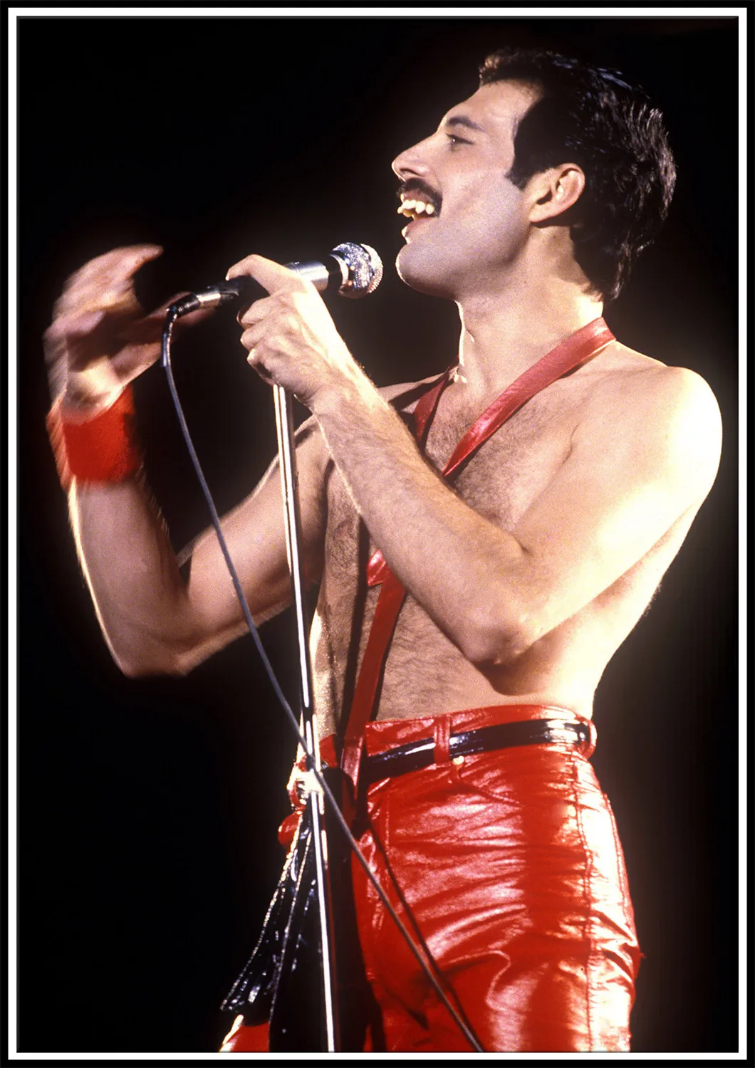 С группой Queen музыкальный плакат Меркьюри певица арт Классический белый картон