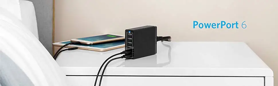 Anker USB настенное зарядное устройство 60 Вт 6 портов usb зарядная станция Мощность порт 6 Мульти USB зарядное устройство для iPhone iPad Galaxy LG htc и многое другое