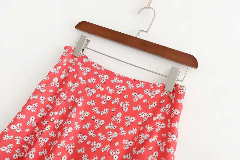 Женская Праздничная юбка с цветочным принтом длинная разрезом спереди и высокой