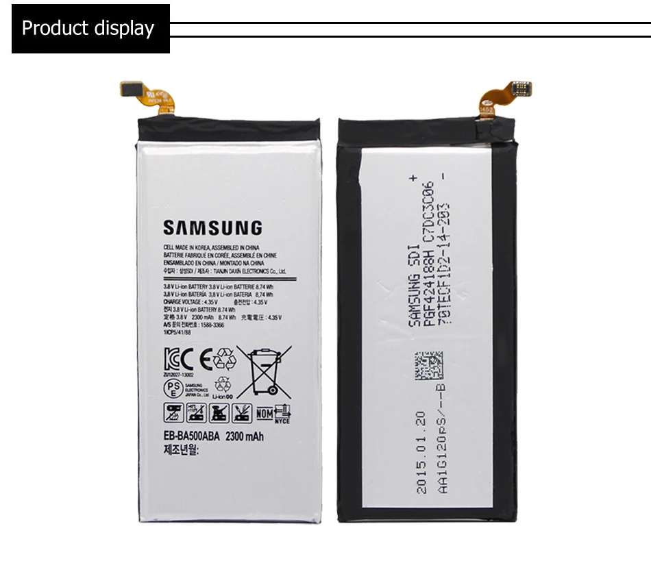 Samsung телефон батарея EB-BA500ABE 2300 мАч для samsung GALAXY A5 SM-A500 A5000 A5009 A500F сменные батареи