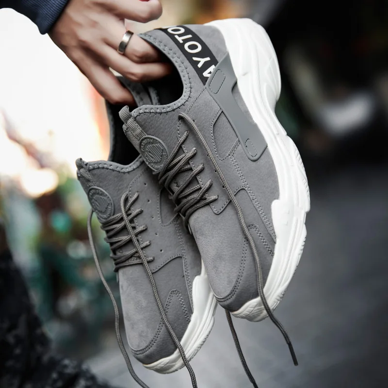 Мужская обувь для бега из замши сезон весна-осень-лето мужские кроссовки Легкие