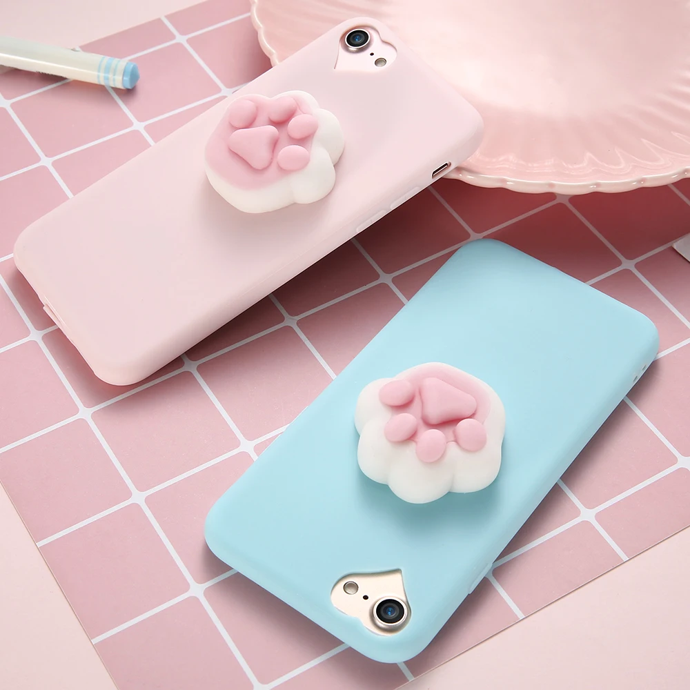 KISSCASE 3D Squishy Case For iPhone 5 6 6s 7 Plus Lovely Cute Funny Animal Soft TPU Cover 5S SE |