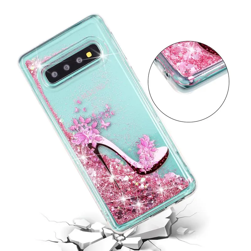 Чехол для телефона samsung Galaxy S10 защитной оболочки блеск Shine зыбучие пески течет