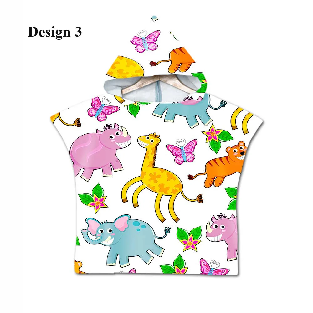 Design 3 Милые животные кошка, слона, жирафа медведя панды совы для девочек; принт с детское пончо полотенце с капюшоном Ванна БАССЕЙН пляжные Полотенца накидка - Цвет: Design 3