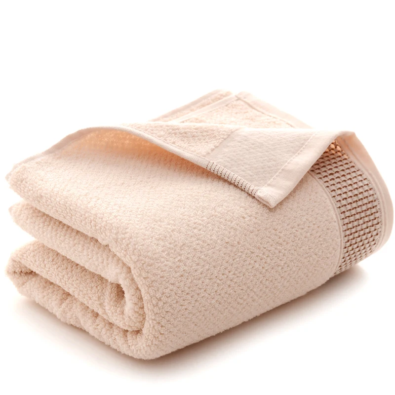 Khaki 1 шт., хлопок, банное полотенце, плотное, 70x140 см, одноцветное, жаккардовое, стриженое, пляжное полотенце для лица, быстросохнущее, домашнее, банное полотенце - Цвет: Khaki