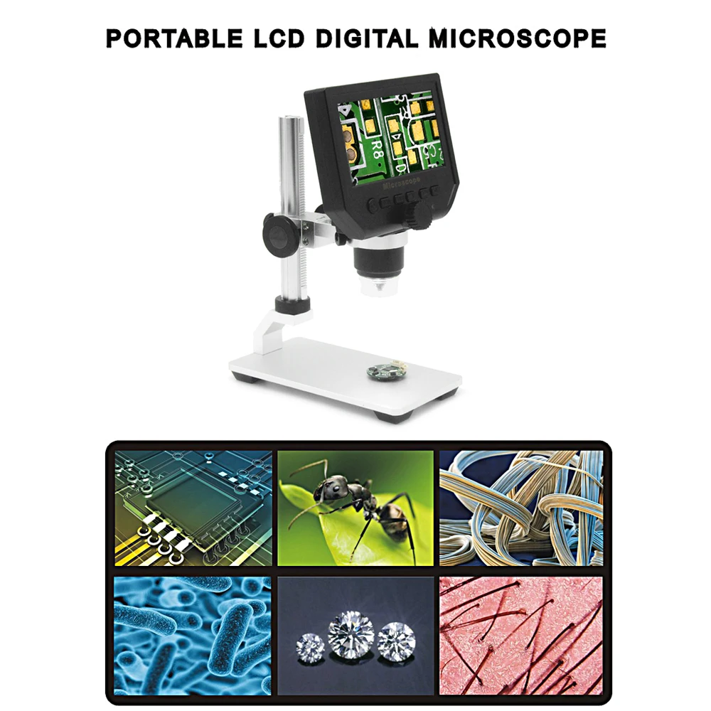 Цифровой видео-микроскоп 600X 4 3 &quot3.6MP светодиодный Лупа microscopio для Мобильный
