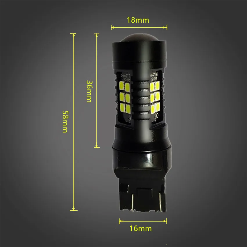 2шт 1200Lm T20 W21/5W 7443 светодиодный 7440 W21W WY21W белый желтый красный автомобильный Стоп
