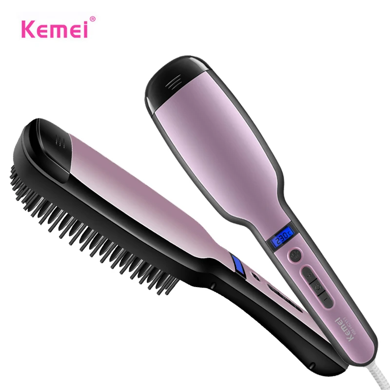 Электрическая щетка для выпрямления волос KEMEI расческа с ЖК экраном быстрый