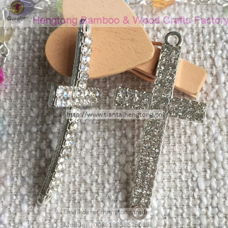 Подвеска из серебристого сплава со стразами религиозный розарьевой