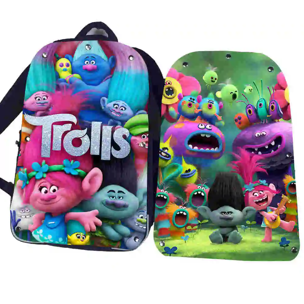 Рюкзак Trolls Poppy, рок-ролл, животное, аниме, для женщин, мужчин, мальчиков, девочек, подростков, школьные сумки, Mochila, коробка для обеда, пенал - Цвет: A