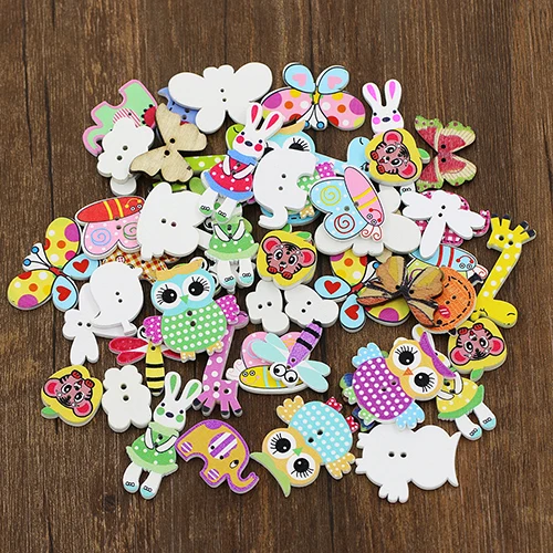50x смешанные Мультяшные животные с 2 отверстиями|scrapbook manufacturers|button javascrapbooking pearls |