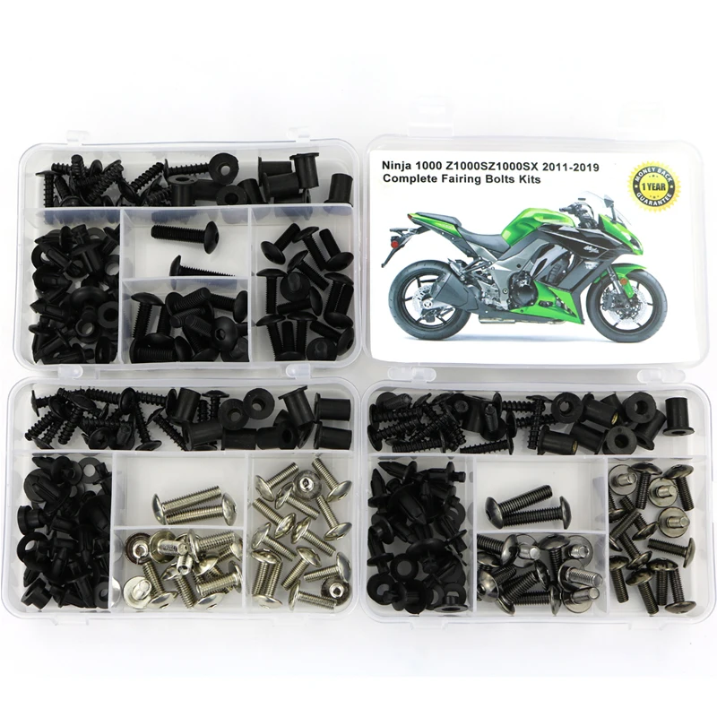 

Fit For Kawasaki Ninja1000 Z1000S Z1000SX 2011-2019 Complete Full Fairing Bolts Kit Nuts Side Covering Screws