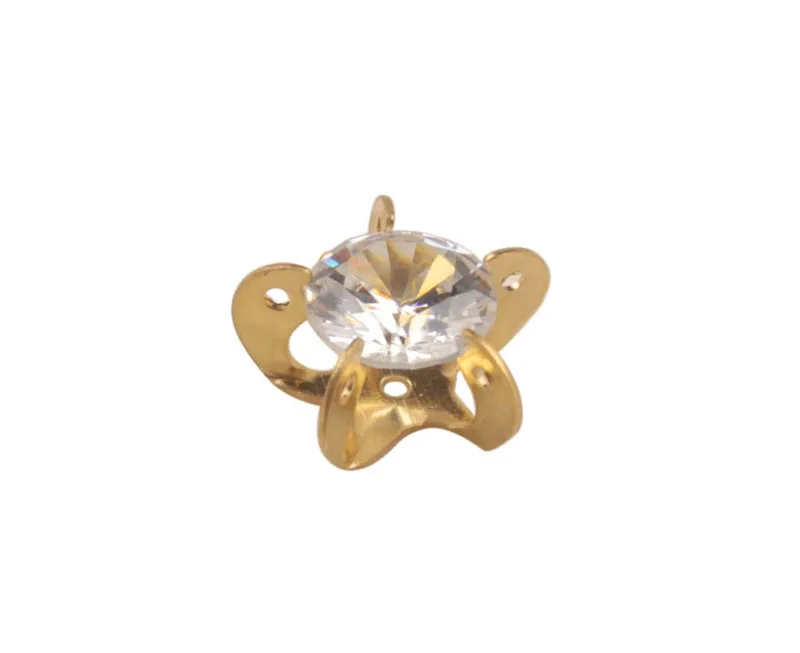 

10PCS Clear Rhinestone Golden Cabochon Setting DIY Accessories