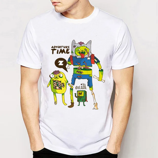 2017 Весна Лето Мужская футболка с коротким рукавом Время Приключений Джейк мы