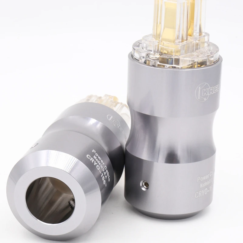 1 пара Hi Fi аудио 24K позолоченный прозрачный кабель Krell EU Schuko версия шнуры