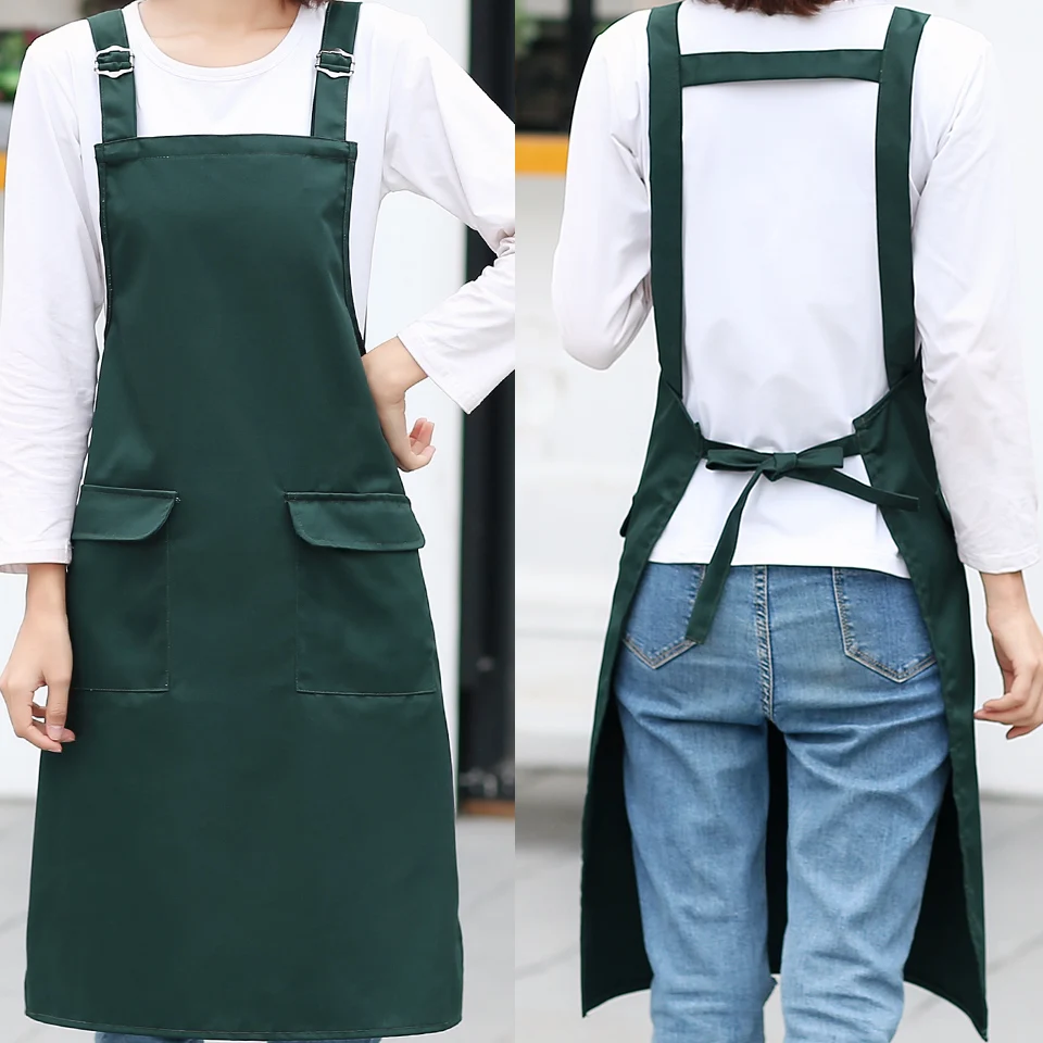 

SINSNAN Women/Men Apron For Kitchen Cotton Pinafore For Baking Accessories With Pocket Chef Apron Commercial Restaurant Home Bib