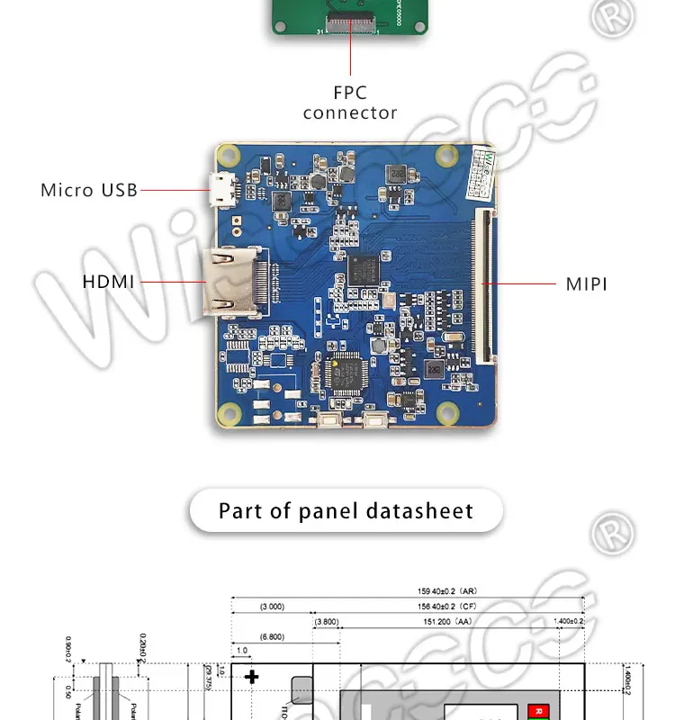 TFTMD070021 7,0 дюймов высокой четкости TFT-LCD дисплей 1200x1920 разрешение с HDMI Плата управляющего драйвера для принтера