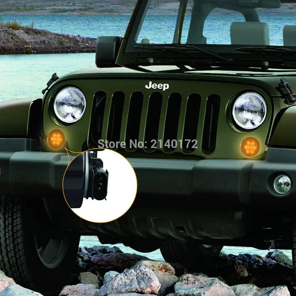 2 шт. светодиодный передний бампер, противотуманные поворотные Сигнальные огни для Jeep Wrangler JK 07-15, дымчатый Желтый Янтарный Свет L009