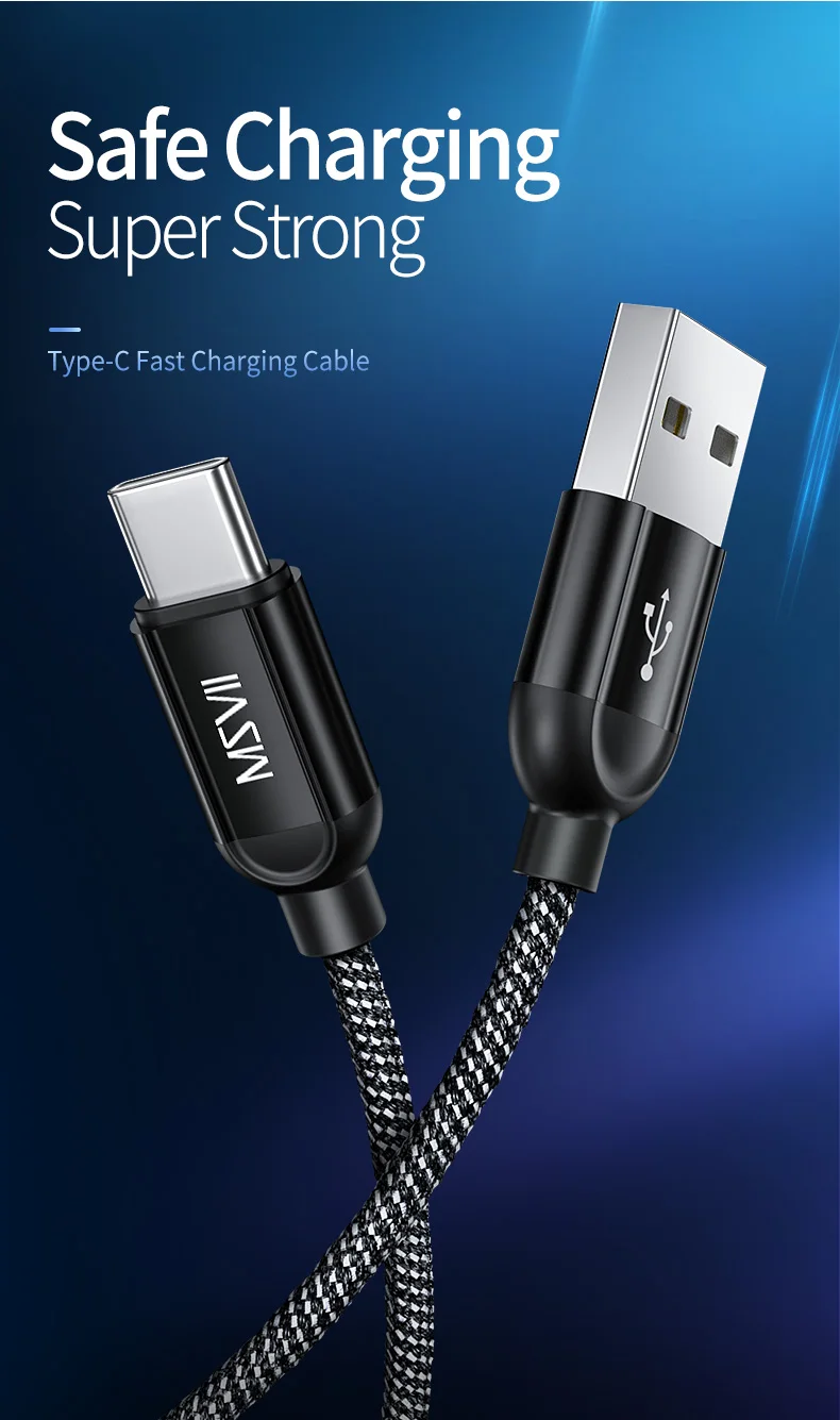 Msvii usb type C зарядный кабель для samsung Galaxy S9 S8 синхронизация Дата type-c Быстрая Зарядка Кабели для huawei Oneplus Xiaomi Redmi
