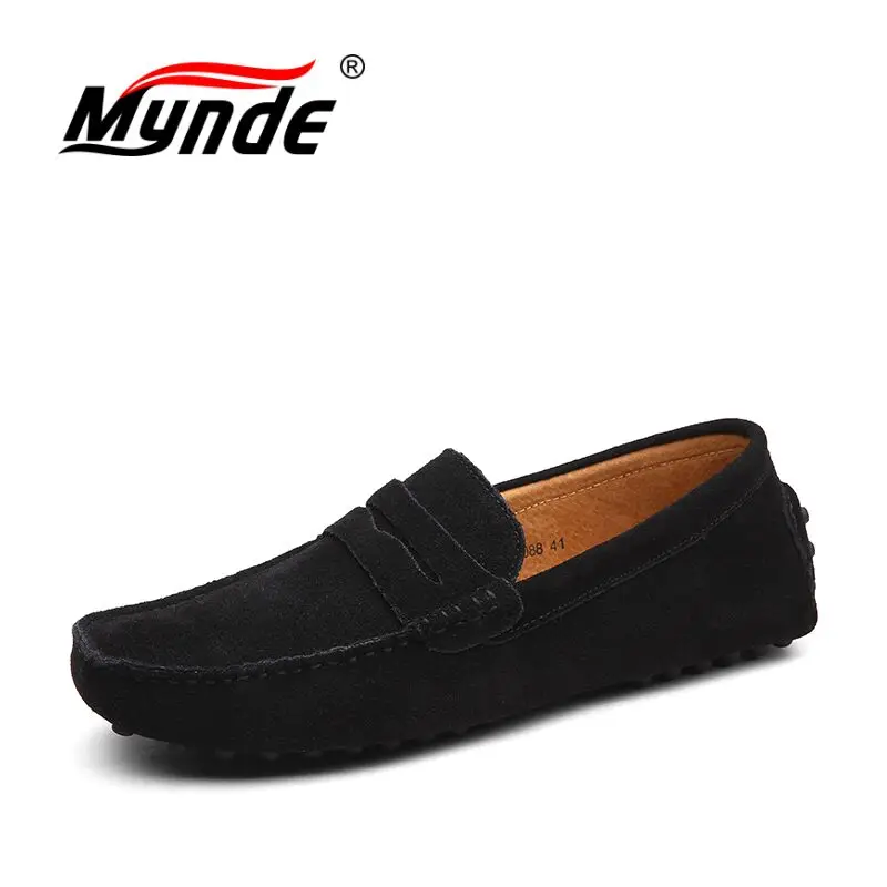 Mynde Brand Big Size Cow Suede Leather Men Flats 2018 New Casual Shoes High Quality Loafers Moccasin Driving | Обувь