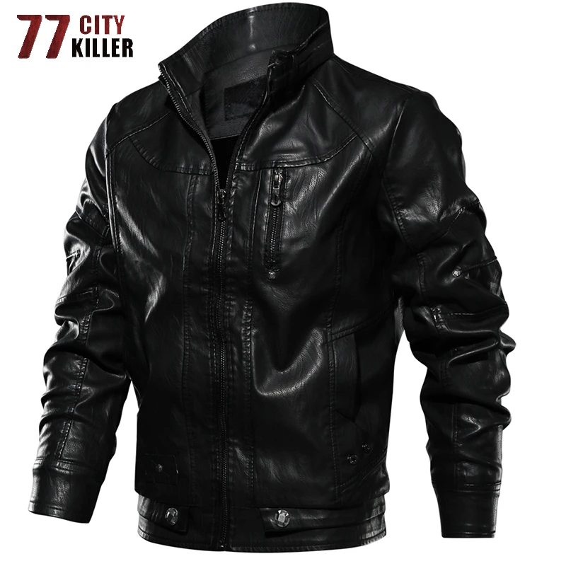 77City Killer, евро размер, куртка из искусственной кожи, Мужская мотоциклетная верхняя одежда, облегающие кожаные пальто, мужские, Прямая поставка, chaqueta cuero hombre