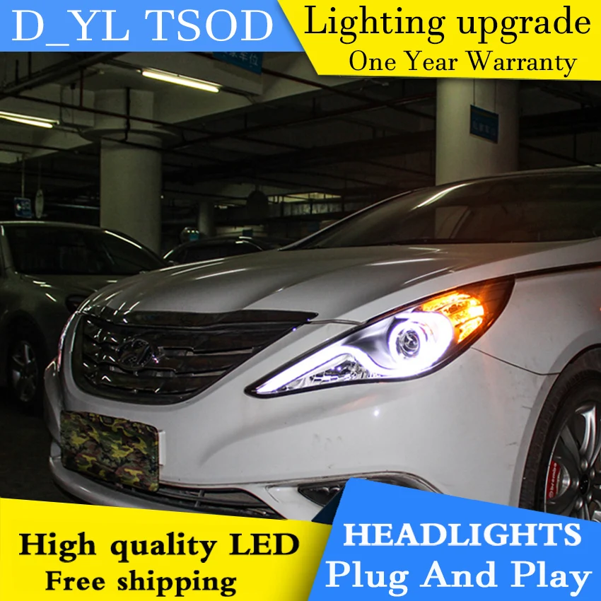 Автомобильный Стайлинг Головной фонарь для hyundai Sonata8 2011- светодиодный светодиодные дневные ходовые огни на передних фарах дневного света Биксеноновые HID аксессуары