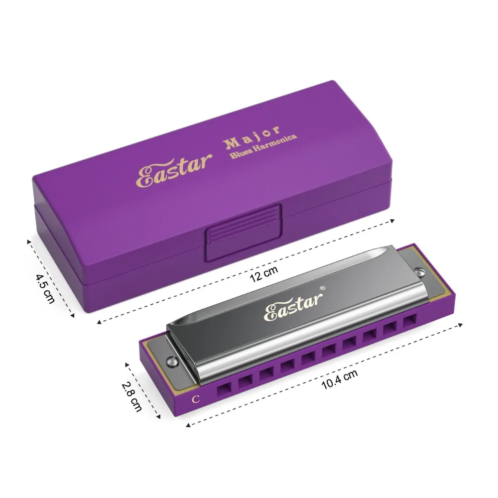 Eastar Major Blues диатоническая губная гармоника 10 отверстий рот органный Ключ C арфа мелодика Гармоника+ чехол деревянный духовой музыкальный инструмент
