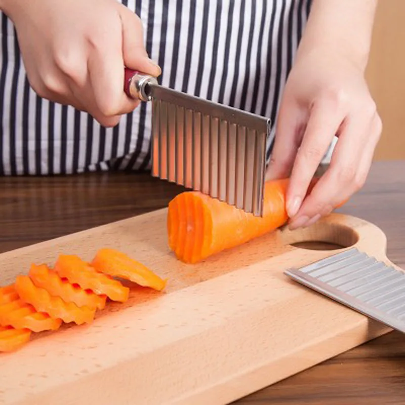 Нож для волнистой нарезки картофеля кухонный гаджет овощей и фруктов Режущий