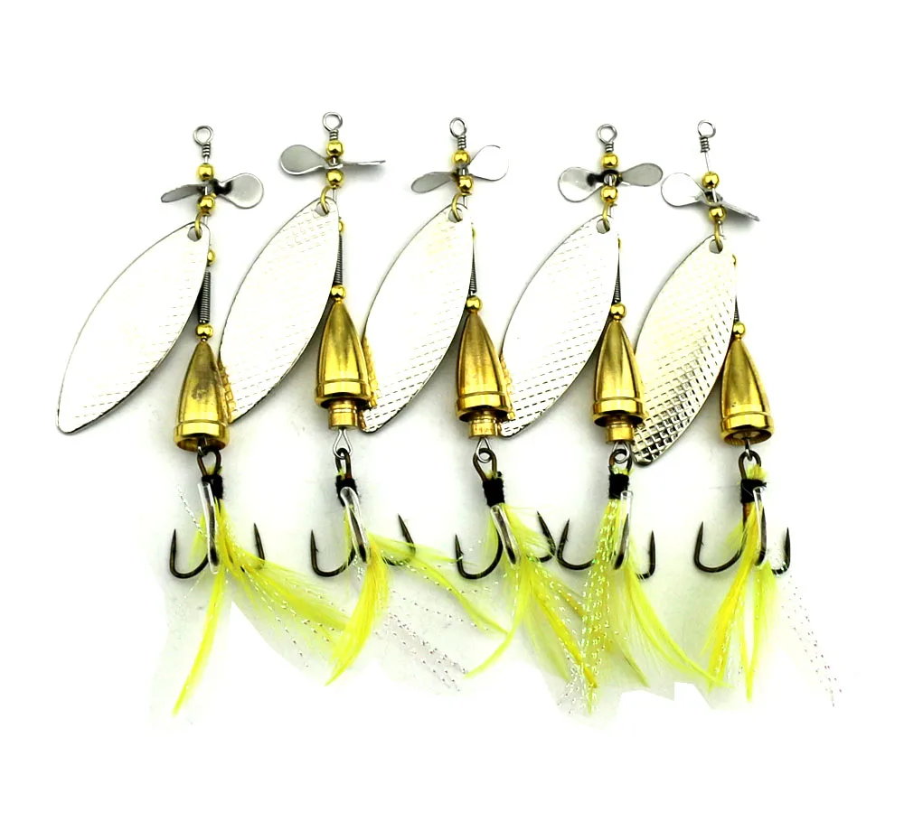 Лидер продаж 1 шт. серебряная приманка-блесна в виде ложки 10 см 13 г желтое перо