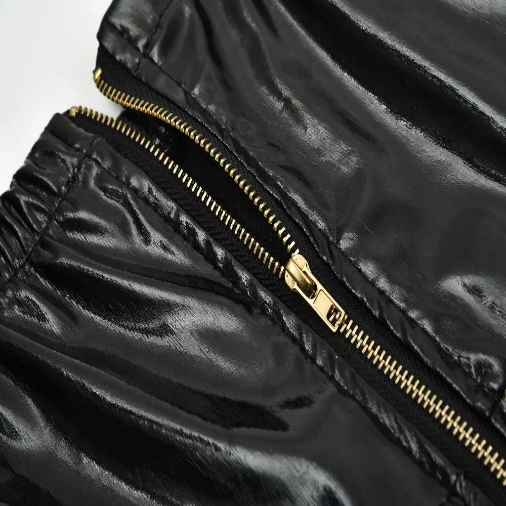 

Womail Pants Women's Leather Long Pants Tights High Waisted Leather Pockets Sexy Club Skinny Stretch Pencil Fashion2019 M2