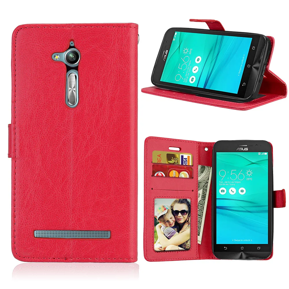 Red Для Asus Zenfone Go ZB500KL ZB500KG чехол из искусственной кожи Роскошный чехол для телефона чехол для Asus Zenfone GO tv ZB500KL ZB500KG чехол s - Цвет: Red