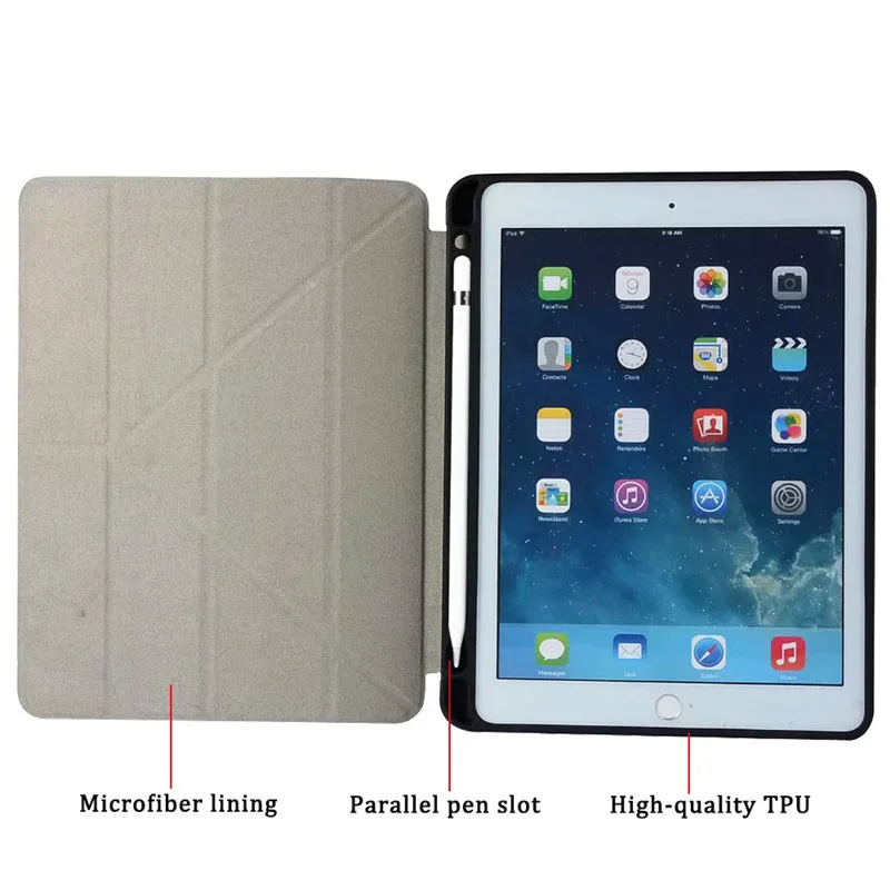 PU Leather Soft TPU Back Case For Apple New iPad 9.7 2017 2018 With Pencil Holder Tablet Cover ipad Air 1 2/pro inch | Компьютеры и