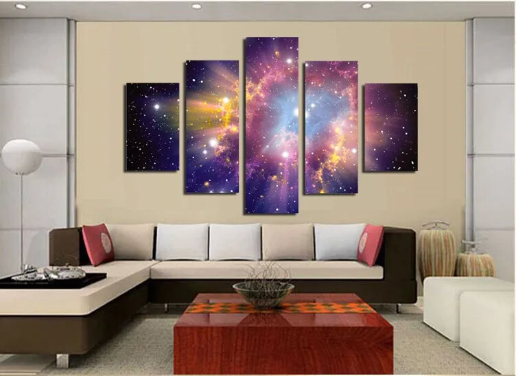 JIE DO ART 5 Космические Красочные фиолетовые галактические фрески Современное