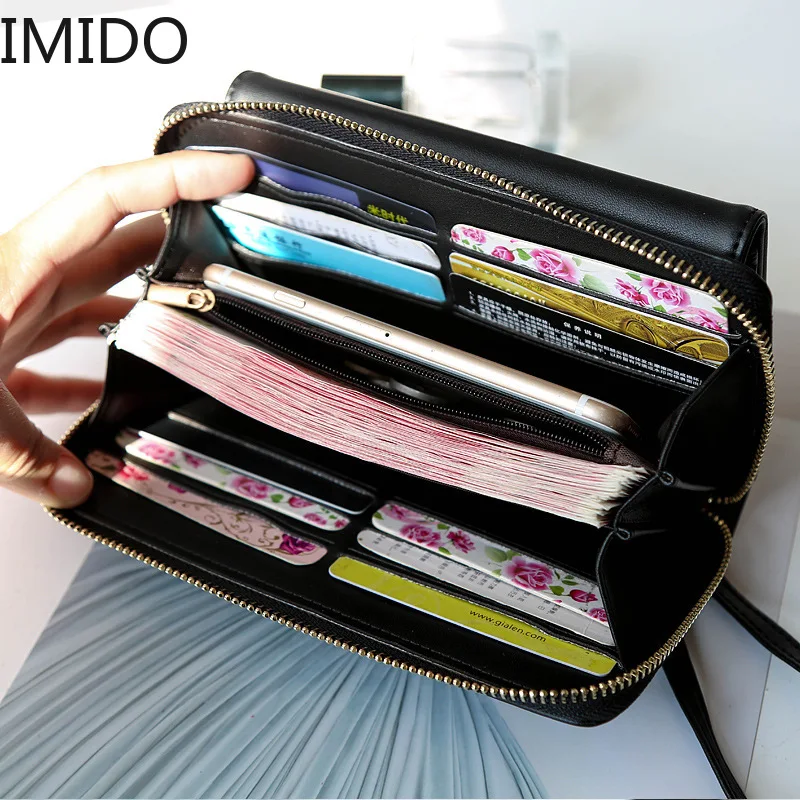 IMIDO 2019 новый брендовый дизайнерский женский кошелек Большая вместительная сумка