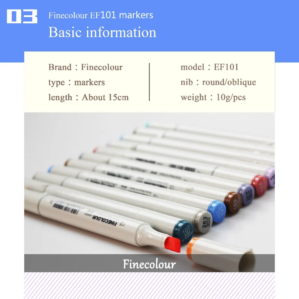 Finecolour EF101 160 цветов Профессиональный эскиз двуглавый художественные маркеры для анимации/ландшафта/промышленного дизайна