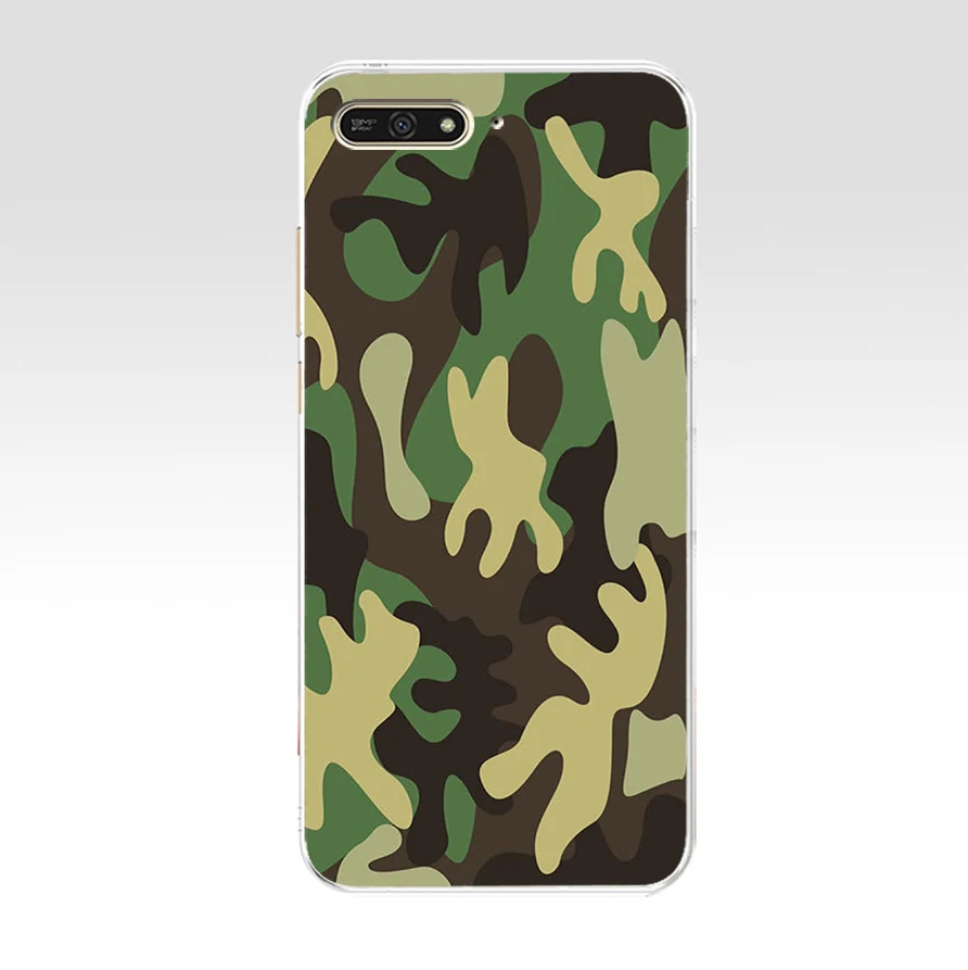 Мягкий Камуфляжный Зеленый силиконовый чехол 115AQ из ТПУ в стиле милитари для huawei
