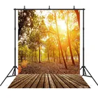 Солнечный свет фон для фотосъемки с изображением леса фон портрет для фото студии Детские виниловый тканевый фон для фотостудии фон для фотосъемки с изображением золотых листьев