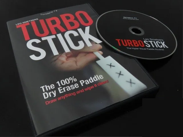 Turbo Stick (DVD + Gimmick) Magic Tricks Mark Transform in Paddle Magia Erase Board Magician Close Up Street Props Funny