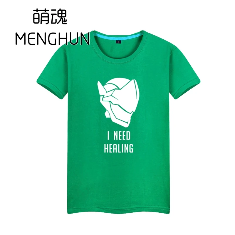 Новые футболки OW fans футболка с короткими рукавами из 100% хлопка Genji I need healing