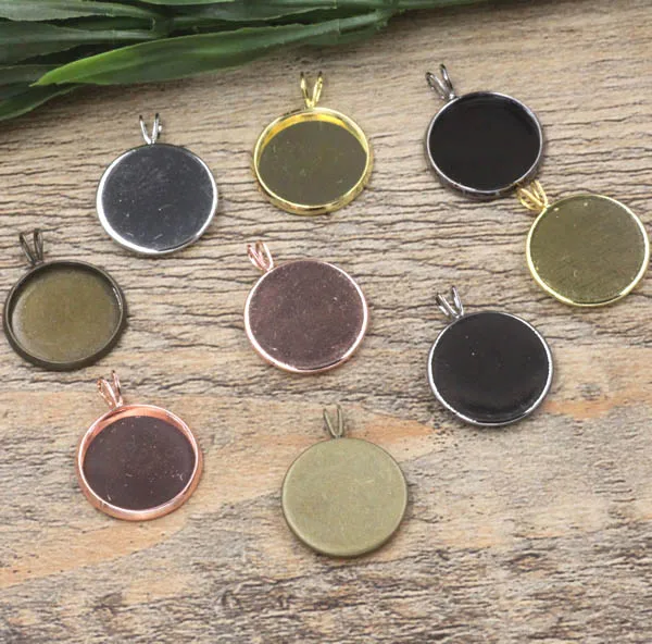 Пустая круглая гладкая безель с подвеской стеклянная фурнитура для изготовления